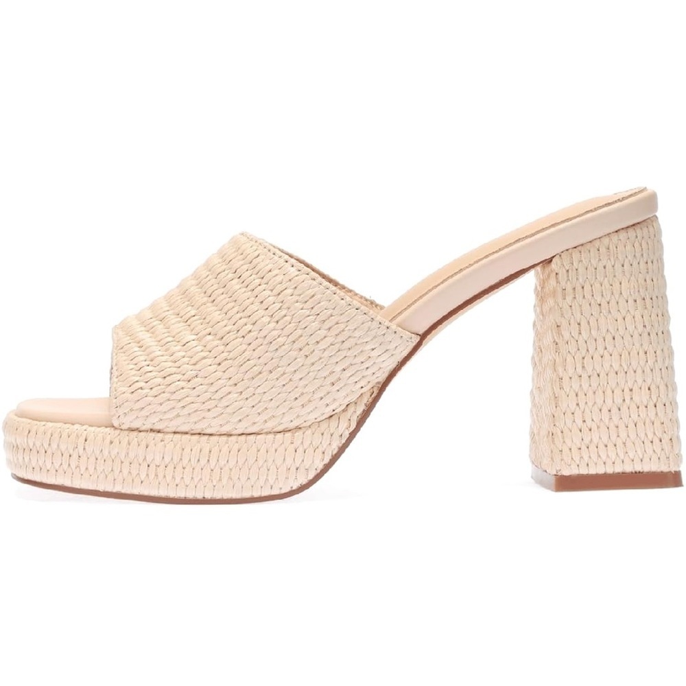 NEW Raffia Platform Sandal in Beige - Size 8.5 - Picture 2 of 11